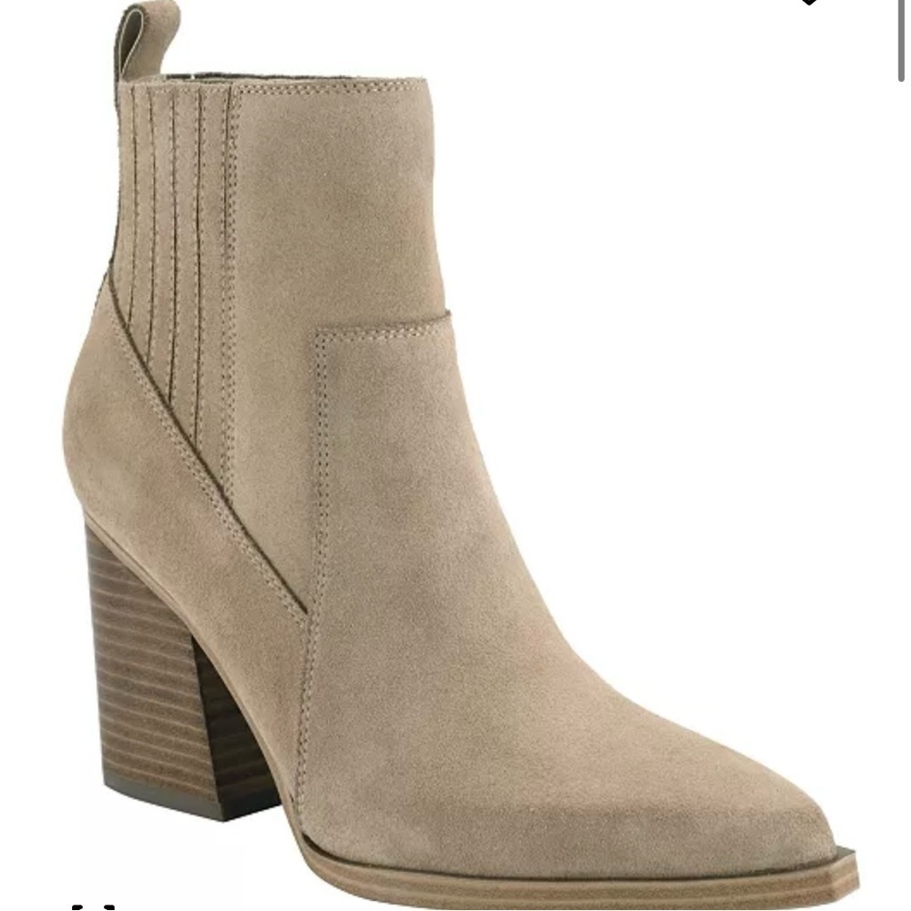 Marc Fisher Women’s Marela Pointy Toe Dress Booties Dark Natural Suede sz 6.5